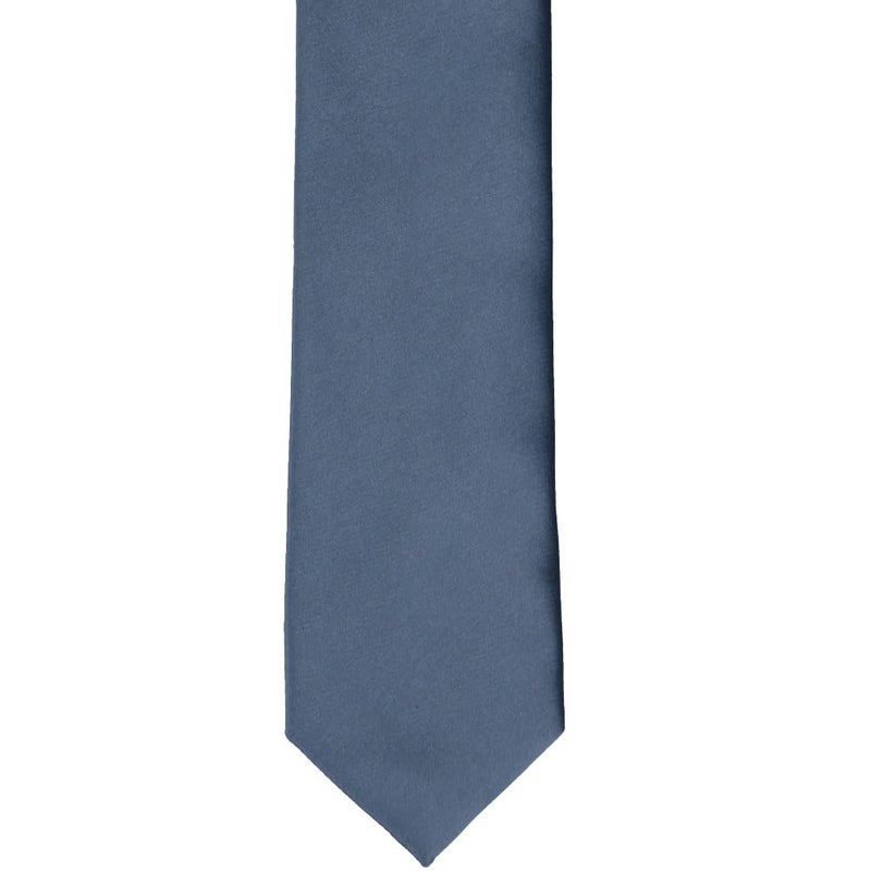 tiemart Premium Slim Necktie, 2.5" Width (Dusty Blue) - Image 3
